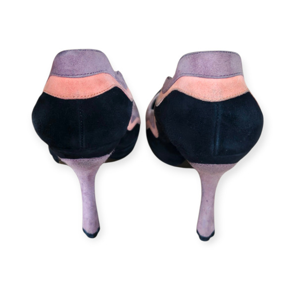 Prada Camoscio Y2K Spring 2008 Archive Suede Wave Scallop Trim Pumps IT 39 US 9 - Picture 6 of 10